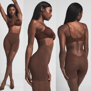 NWT Skims Sheer Sculpt Low Back Short Espresso Brown Shapewear Plus Size 3X